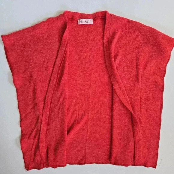 Lola et moi wool blend red long line cardigan size 2 - Picture 5 of 7